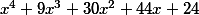 x^4+9x^3+30x^2+44x+24