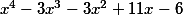 x^4-3x^3-3x^2+11x-6