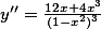 y&apos;&apos;=\frac{12x+4x^3}{(1-x^2)^3}