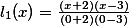 l_1(x)=\frac{(x+2)(x-3)}{(0+2)(0-3)}