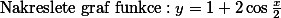 \text{Nakreslete graf funkce} : y=1+2\cos\frac{x}{2}